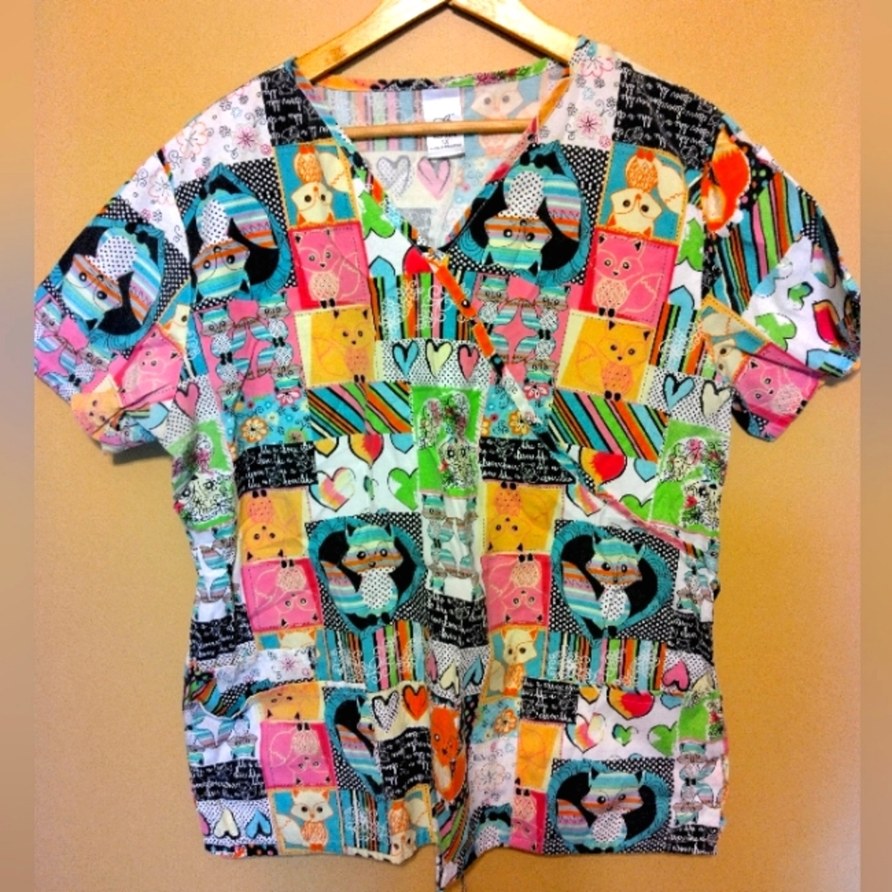 B Scrubs fox scrub top